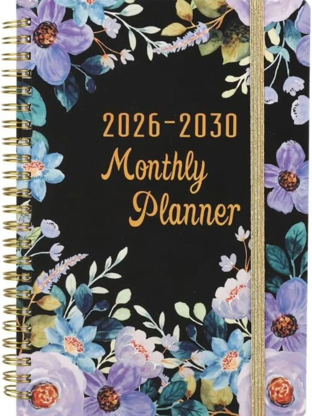 Climberty 2026-2030 Monthly Planner, Black, 8.2